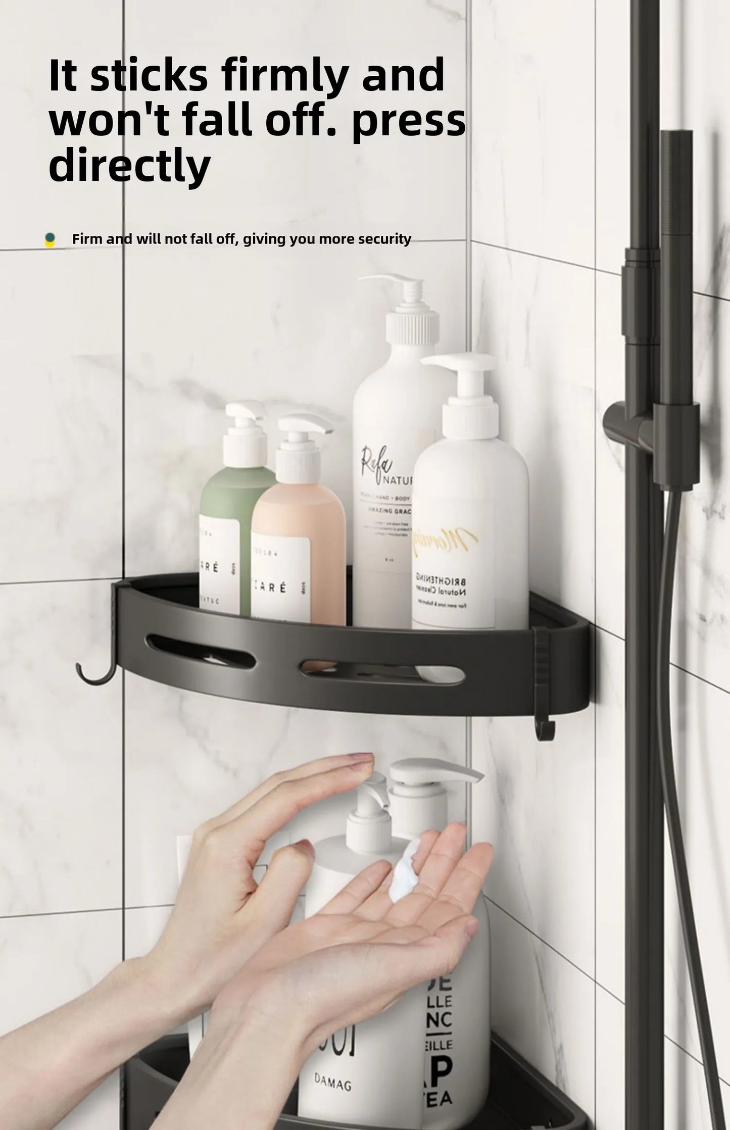 Shower Caddy, No-Drill Adhesive, 3-Pack