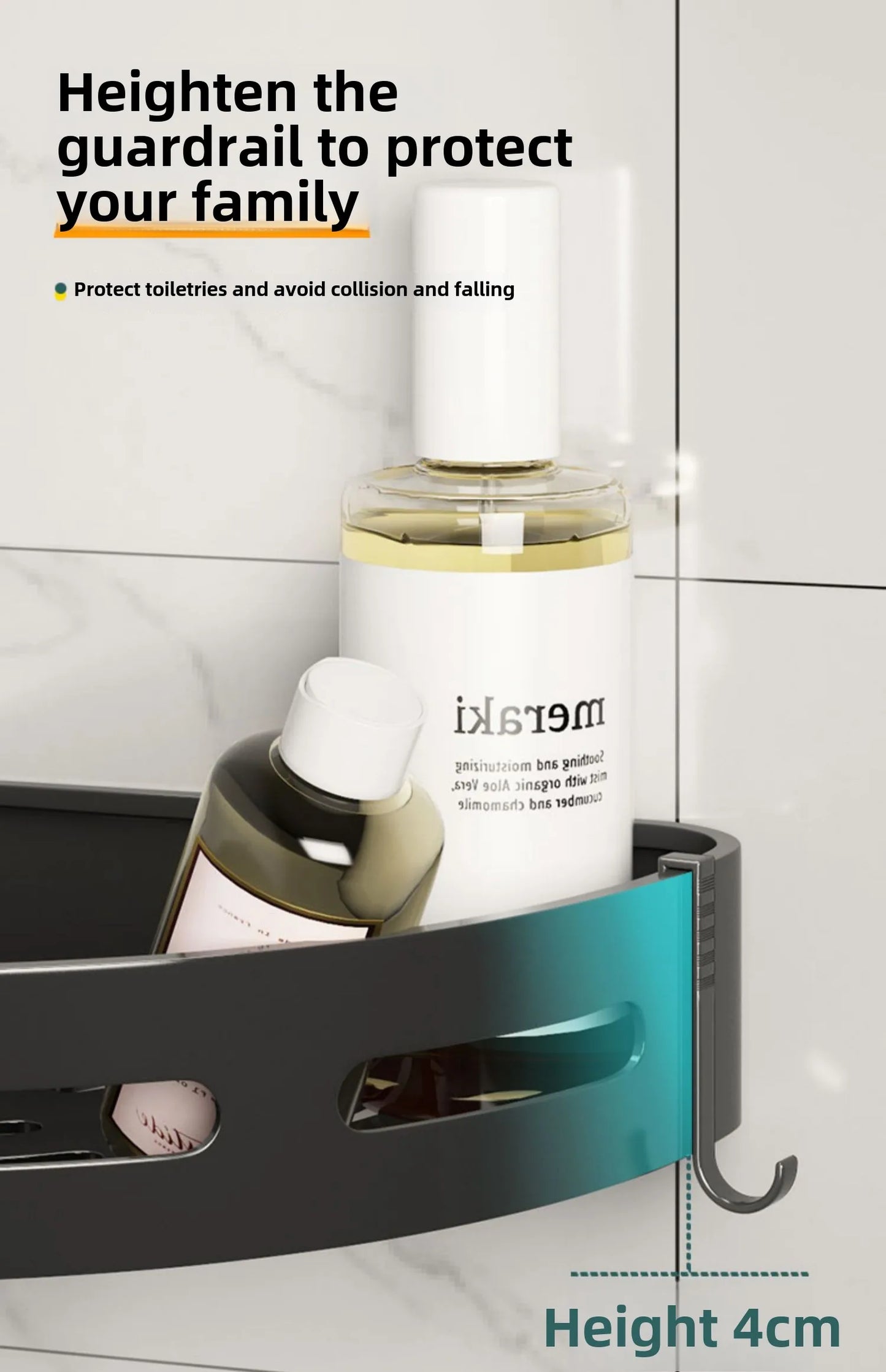 Shower Caddy, No-Drill Adhesive, 3-Pack